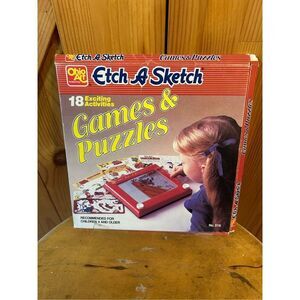 Vintage Ohio Art Etch A Sketch Games and Puzzles Reusable Plastic Screens (8551)